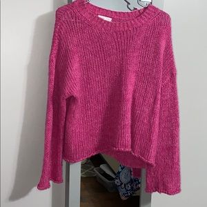 hot pink knit sweater